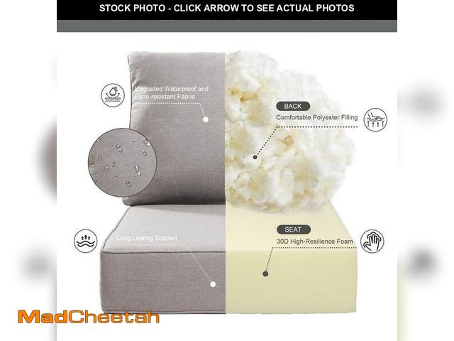 Lot 74-12638901 - Pocassy 24 in. x 24 in. x 6 in. CushionGuard Outdoor Thicken Sofa Deep Seat Replacement Cushion Set ...