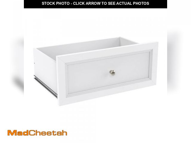 Lot 74-12034525 - ClosetMaid Selectives 10 in. H x 23.5 in. W White Wood Drawer with Silver Handle - UNUSED