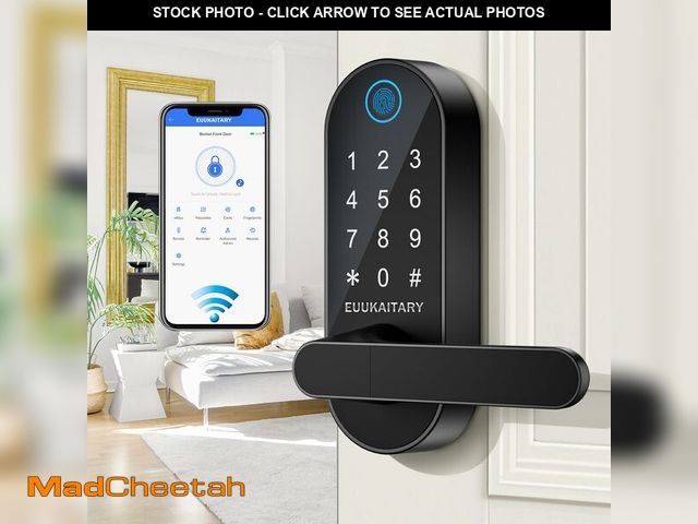 Lot 74-12971824 - EUUKAITARY Fingerprint Door Lock, Keyless Entry Door Lock, Smart Lock with Handle for Front Door &am...