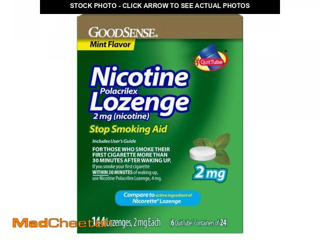 Lot 74-11550593 - GoodSense Nicotine Polacrilex Lozenge 2 mg (Nicotine), Stop Smoking Aid, Mint Flavor, 144 Count - UN...