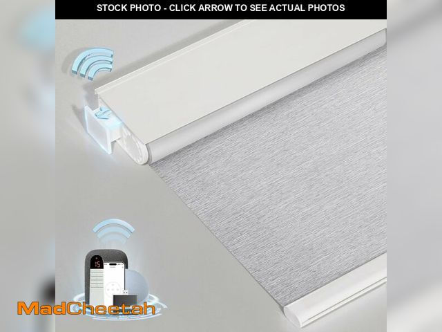 Lot 74-13654123 - MANSNIX Smart Motorized Blinds with Remote, Cordless No-Drill Automatic Roller Shades, Blackout Elec...