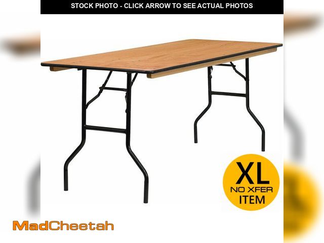 Lot 74-12899613 - Flash Furniture Gael 6' Wood Folding Training and Event Table, Rectangular Folding Training Table wi...