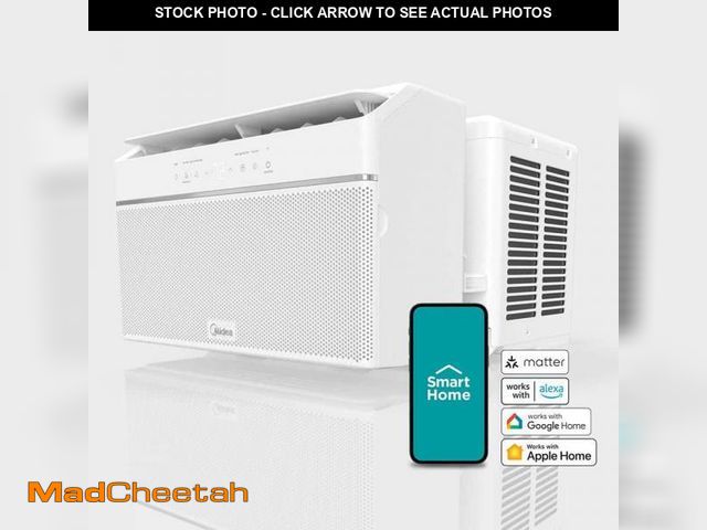 Lot 74-12168486 - Midea 8,000 BTU 115-Volt U Plus Shaped Smart Inverter Window Air Conditioner Wi-Fi, for up to 350 sq...