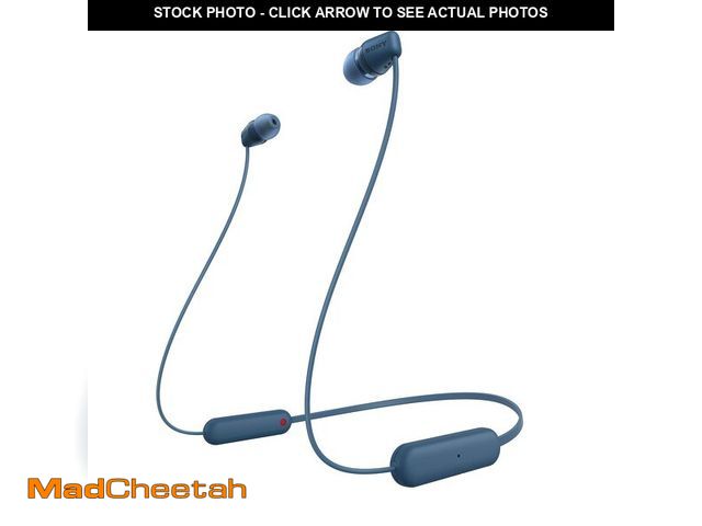 Lot 74-14213710 - Sony WI-C100 Wireless in-Ear Bluetooth Headphones with Built-in Microphone, Blue - UNUSED
