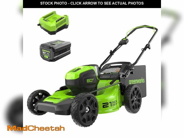 Lot 74-12814633 - Greenworks 80V 21" Push Mower with (1) 4Ah Battery &amp; Charger 2501202VT? - USED