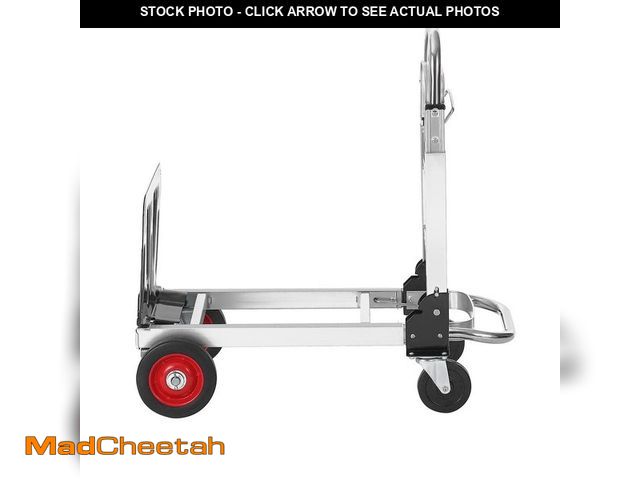 Lot 74-14306578 - SVOPES Aluminum Folding Hand Truck, 2-in-1 Design, 400 lbs. Capacity, Industrial Collapsible Cart, w...
