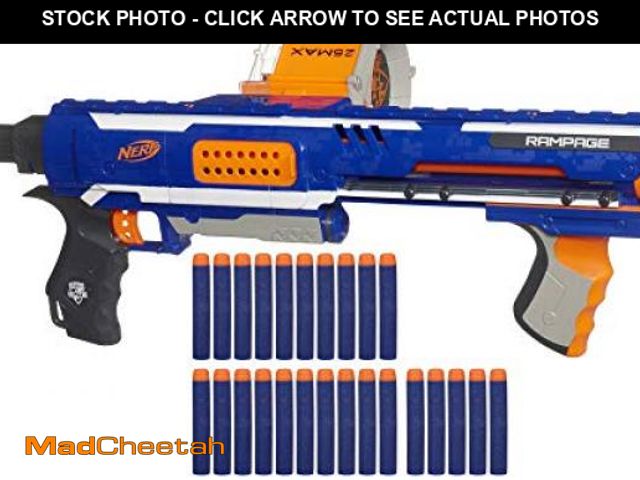 Lot 74-12098389 - (MISSING DARTS)  NERF Rampage N-Strike Elite Toy Blaster with 25 Dart Drum Slam Fire for Kids, Teens...