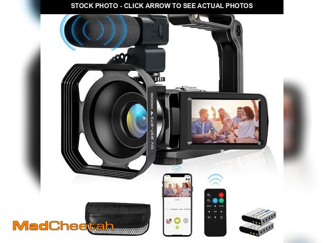 Lot 74-13711499 - 4K Video Camera, Camcorder 48MP Ultra HD WiFi Vlogging Camera for YouTube 18X Zoom 3.0" Touch Screen...