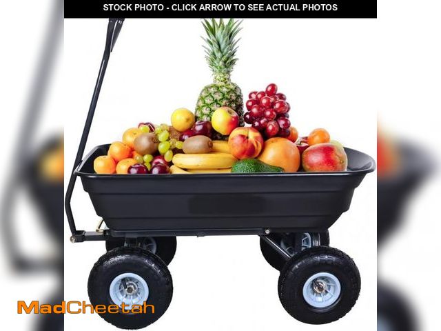 Lot 74-12366448 - AAIN 600 Lbs Poly Garden Dump Cart,Camping Beach Wagon with 180 degree Rotating Handle and 10"Pneuma...
