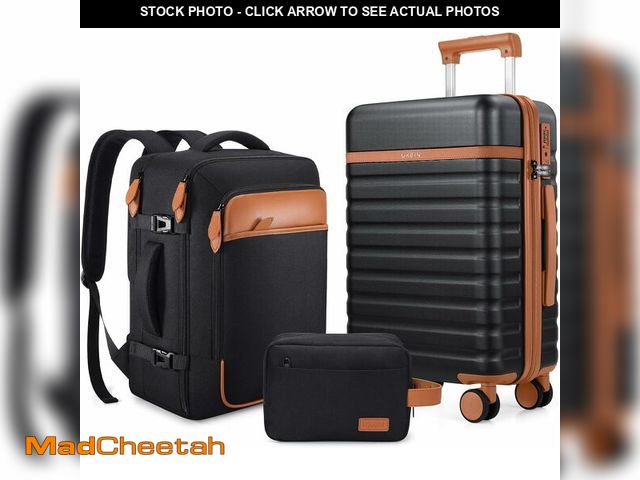 Lot 74-13710719 - UKEIN Luggage Sets 3 Piece, Carry On Luggage 20In With Spinner Wheels,PC Hardside Suitcase Set with ...