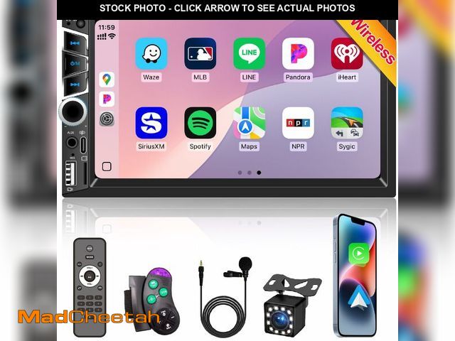 Lot 74-14433768 - Wireless Apple Carplay 7 inch Double Din Car Stereo,Car Audio Receivers - UNUSED