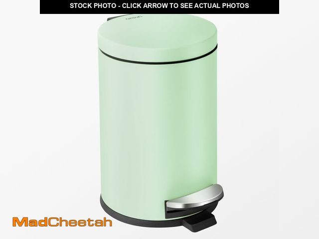 Lot 74-12699326 - Cesun 1.2 Gallons Small Green Trash Can, Bathroom Garbage Can with Lid and Foot Pedal, Mini Round Wa...