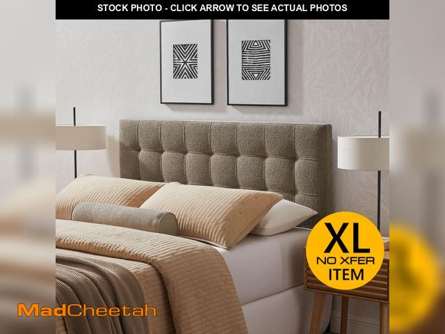 Lot 74-14115423 - MODWAY Lily Upholstered King Size Headboard in Taupe - UNUSED