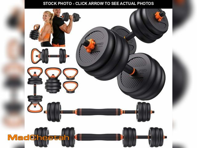 Lot 74-13765344 - UPGO Adjustable Dumbbells,70lbs Free Weight Set with Connector,5 in1 Dumbbells Set as Barbell,Kettle...