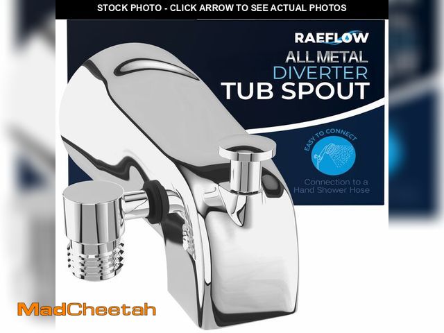 Lot 74-14264339 - All Metal Tub Spout with Diverter &amp; Integrated Shower Hose Connection, Chrome Finish, Fits Threa...
