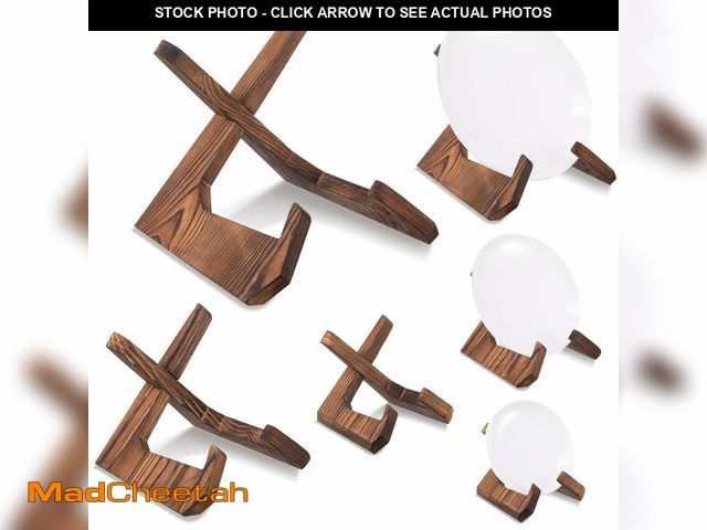 Lot 74-12437270 - Honeydak 3 Pack 3 Size Bowl Stands for Display - 3.5, 4.5, 6.5 Inch Wooden Plate Holders Easel Frame...