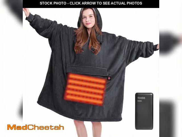 Lot 74-13545723 - MAXEVE Heated Wearable Blanket Hoodie with Battery Pack 10000mah, Oversized Sherpa Blanket Hoodie fo...