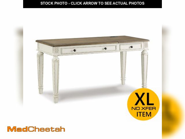 Lot 74-12787033 - Signature Design by Ashley Realyn French Country 60" Home Office Lift Top Desk with USB Charging, Ch...