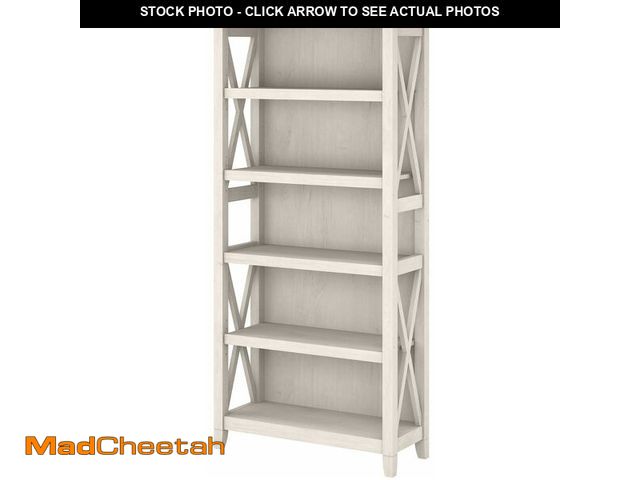 Lot 74-12568692 - Bush Furniture Tall 5 Shelf Bookcase for Living Room or Home Office, Large Bookshelf, Modern Farmhou...
