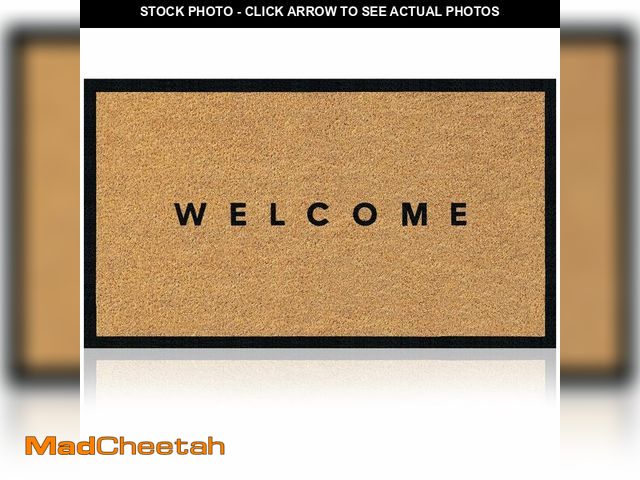 Lot 74-14330945 - AMARU DOOR MATS - Coir Welcome Mat, Non-Slip, Black Edge, 17 x 29 in - UNUSED