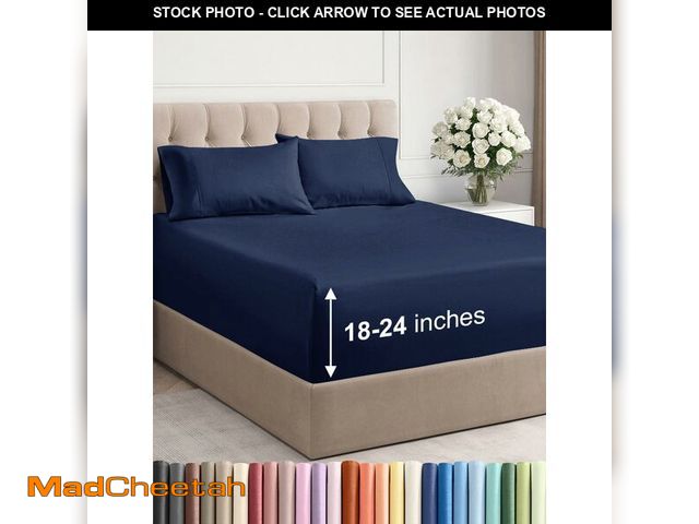 Lot 74-12711689 - Extra Deep Pocket Queen Sheet Set - 4 Piece Breathable &amp; Cooling Bed Sheets - Hotel Luxury Sheet...