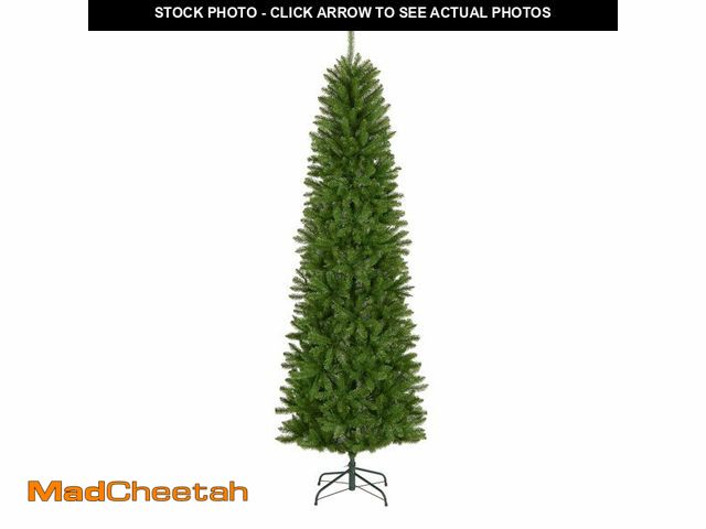 Lot 74-13067194 - National Tree Company 7.5 ft Unlit Kingswood Fir Slim Artificial Christmas Tree, 1,075 Tips, Include...