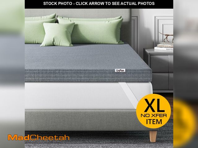 Lot 74-13072654 - Firm Mattress Topper King, 4 Inch Charcoal-Infused Extra Firm Memory Foam Bed Topper for Back Pain R...