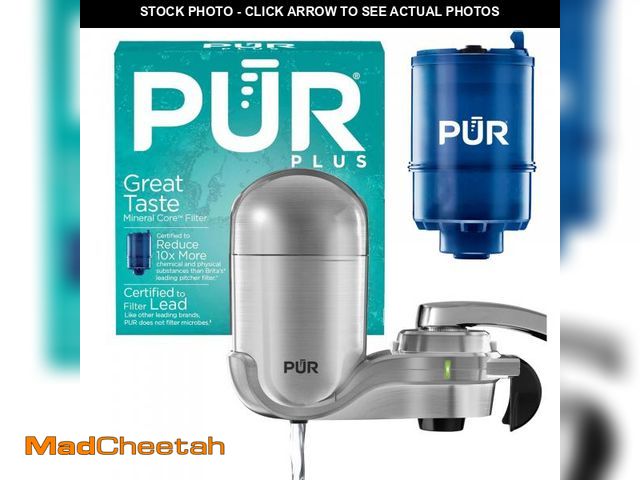 Lot 74-12311939 - PUR PLUS Vertical Faucet Mount Water Filtration System, Lead-Reducing Filter, Great-Tasting Water, E...