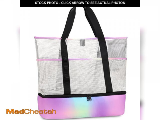 Lot 74-11558372 - UYLIA Beach Bag with Cooler,Mesh Beach Bags for Women Sandproof for Pool and Swimming Travel Daily w...