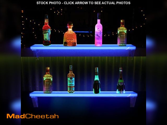 Lot 74-12167207 - Cimcame Led Lighted Liquor Bottle Display Shelf Set of 2 with Remote&amp;APP Control 32 Inch Floatin...