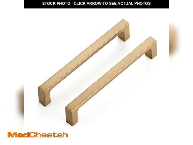 Lot 74-12120093 - Ravinte 30 Pack Solid 5 Inch Square Cabinet Handles - Champagne Bronze Pulls for Drawers and Kitchen...