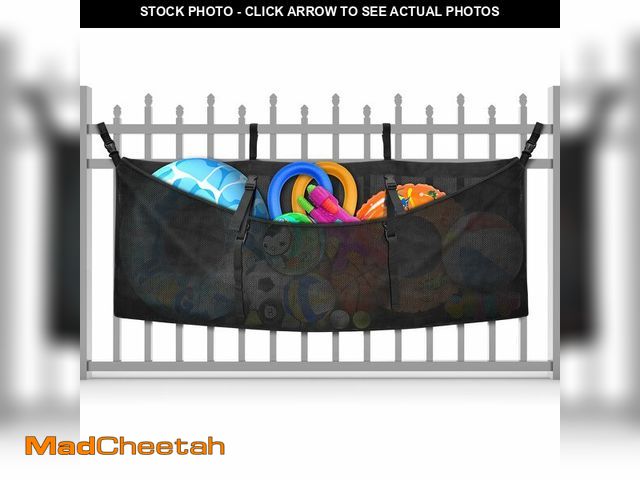 Lot 74-14430622 - Pool Float Storage Bag, Extra Long 70"/78" Foldable Hanging Organizer Mesh for Pool Side Fence, Adju...