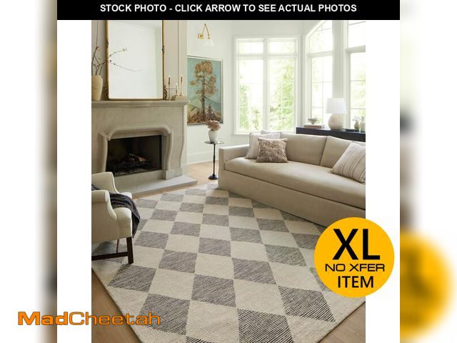 Lot 74-13122993 - Loloi Chris Loves Julia Francis Collection FRA-01 Beige/Charcoal 7'-9" x 9'-9" Area Rug - UNUSED