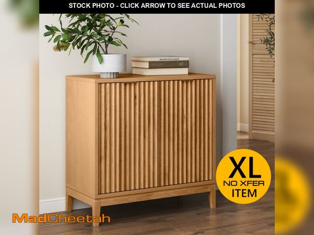 Lot 74-12572495 - Nathan James Jasper Wood Modern Sideboard Accent Storage Cabinet with Fluted Doors, for Kitchen or L...