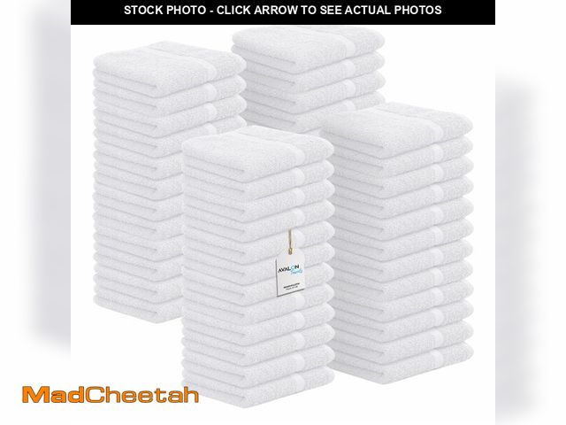 Lot 74-12709512 - Avalon Towels Cotton Washcloths Ã¢â¬â (Pack of 48) Size 12x12 Inches, 100% Ring Spun Cotton, Soft...