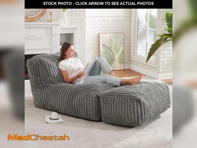 Lot 74-12489345 - Hobestluk Big Bean Bag Lounger Chairs Large Beanbag Chair for Adults Bean Bag Sofa with Memory Foam ...
