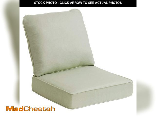 Lot 74-14290836 - Hampton Bay 24 in. W x 24 in. D CushionGuard Deep Seat Universal Outdoor Lounge Chair Cushion in Alm...