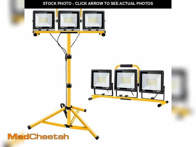 Lot 74-13766654 - Behome 21000 Lumen LED Work Lights with Stand, 3 Adjustable Head LED Work Light with Foldable Tripod...