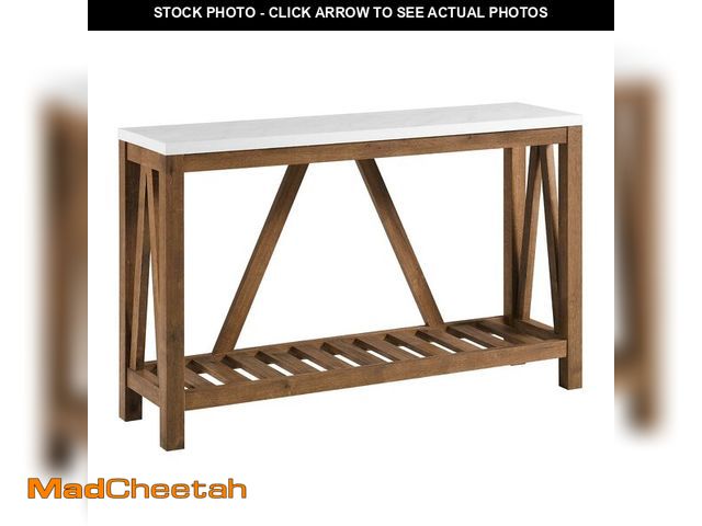 Lot 74-13146154 - Walker Edison Modern Farmhouse Accent Entryway / Living Room End Table, 52 Inch, Color-Marble and Wa...