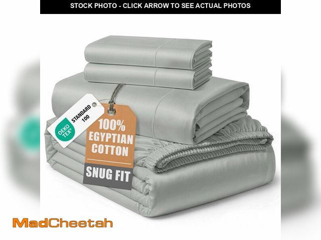 Lot 74-14269312 - LANE LINEN 100% Egyptian Cotton Queen Sheet Set, Soft &amp; Comfy Hotel Like Thick Fully Elasticized...