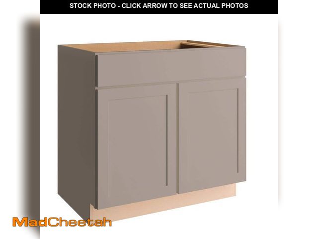 Lot 74-12826989 - Hampton Bay Courtland 36 in. W x 24 in. D x 34.5 in. H Assembled Shaker Sink Base Kitchen Cabinet in...