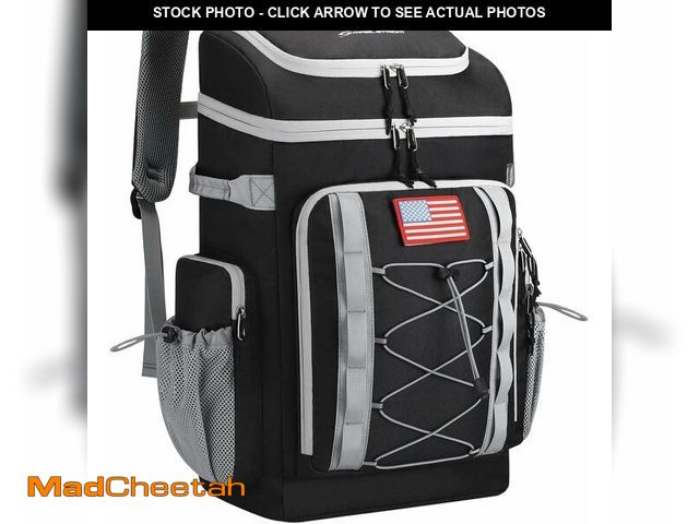 Lot 74-14305725 - Maelstrom 36L Large Capacity Insulated Cooler Backpack, Black, 21" x 13.5" x 8", 1210g - UNUSED