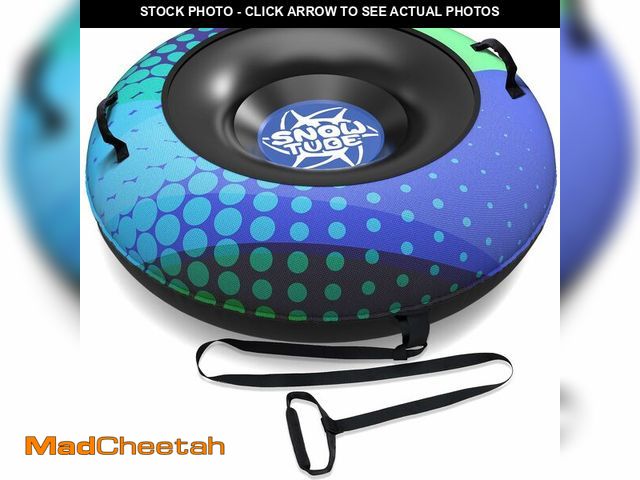Lot 74-13564334 - Snow Tube,48 Inch Inflatable Big Snow Sled with Premium Canvas Cover for Kids and Adults,Heavy Duty ...