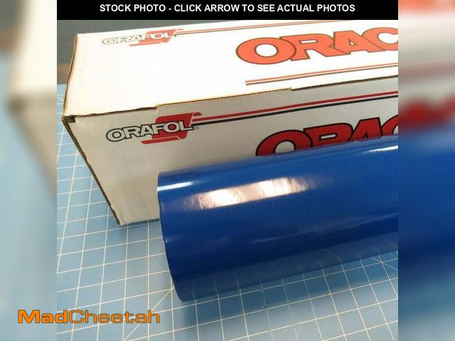 Lot 74-13766403 - Blue 24" x 10 Ft Roll of Glossy Oracal 651 Vinyl for Craft Cutters and Vinyl Sign Cutters - USED