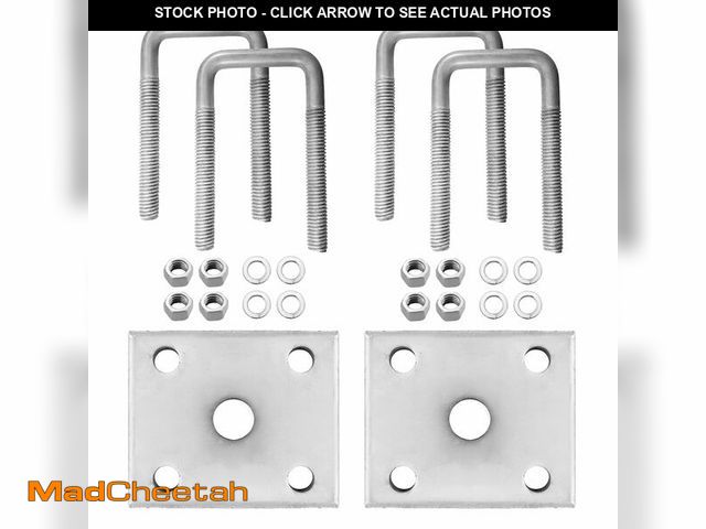 Lot 74-14213792 - Square U Bolts &amp; Tie Plate Kit for 1-1/2" Trailer Axle, Galvanized Zinc - UNUSED
