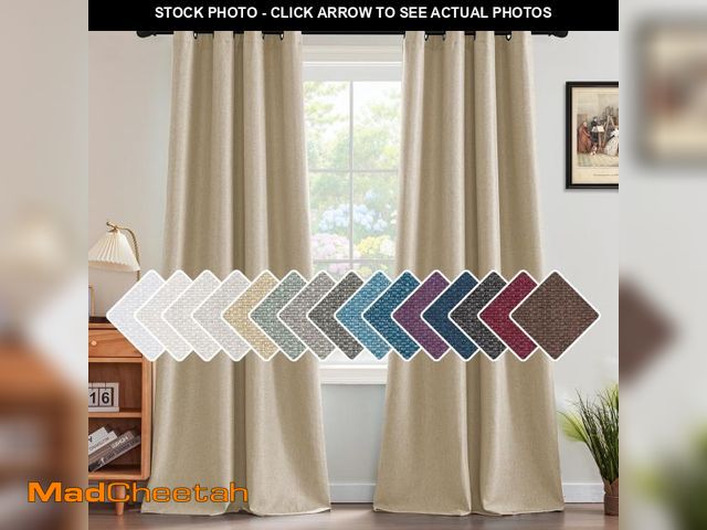 Lot 74-11550776 - H.VERSAILTEX Linen Blackout Curtain 84 Inches Long for Bedroom/Living Room Thermal Insulated Grommet...