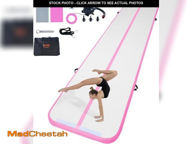 Lot 74-12029133 - VEVOR Gymnastics Air Mat, 4 inch Thickness Inflatable Track with Electric Pump, Training Mats for Ho...
