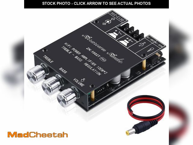 Lot 74-12709385 - ARRAROWN ZK-1002T 2.0 Channel Bluetooth 5.0 Amplifier Board 200W HiFi Subwoofer Audio AMP with Trebl...