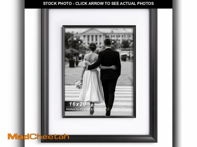 Lot 74-14274392 - Yaetm 11x14 Black Picture Frame with Decorative Inner Frame &amp; Tempered Glass, Display 8x10 Photo...