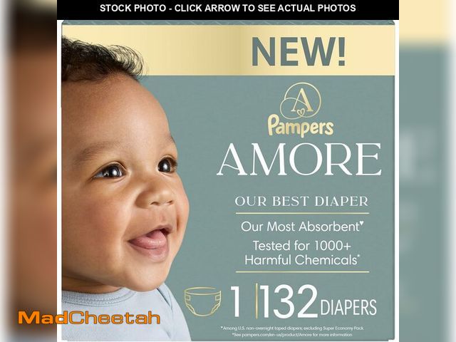 Lot 74-14582025 - Amore, Size 1 (8-14 lbs), 132 Count, Our Best Diaper - Hypoallergenic &amp; Fragrance Free, Up to 10...